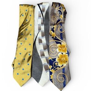 Bundle of Assorted Brands Colors Design Tie Set of 3